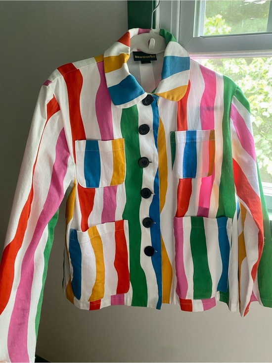 Nooworks Jackets & Blazers - Nooworks Multicolor Vertical Stripe Cotton Jacket
